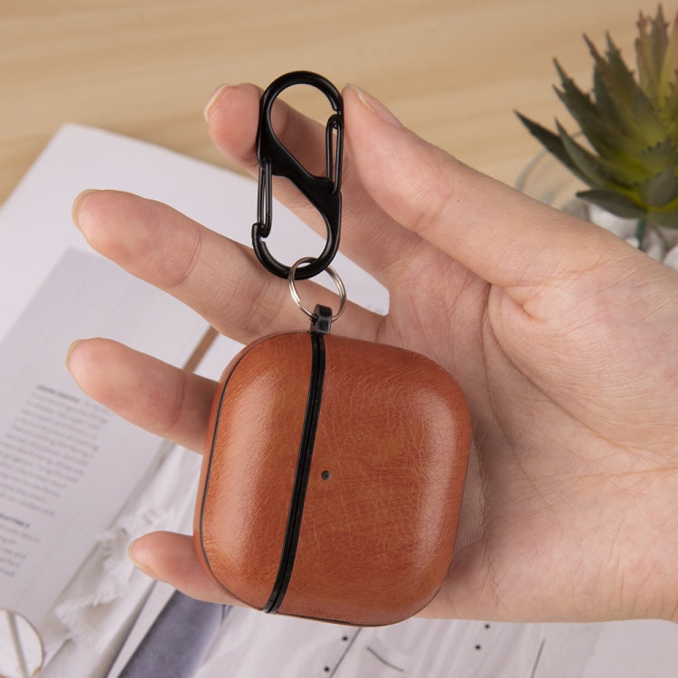 One-Piece Style Leather Earphone Protective Case with Hook, For AirPods Pro 3, For AirPods 4