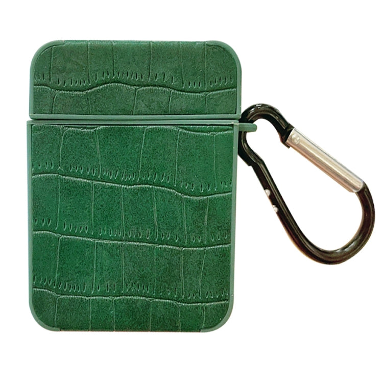 Crocodile Pattern Square Leather Earphone Case, For AirPods Pro, For AirPods 1 / 2