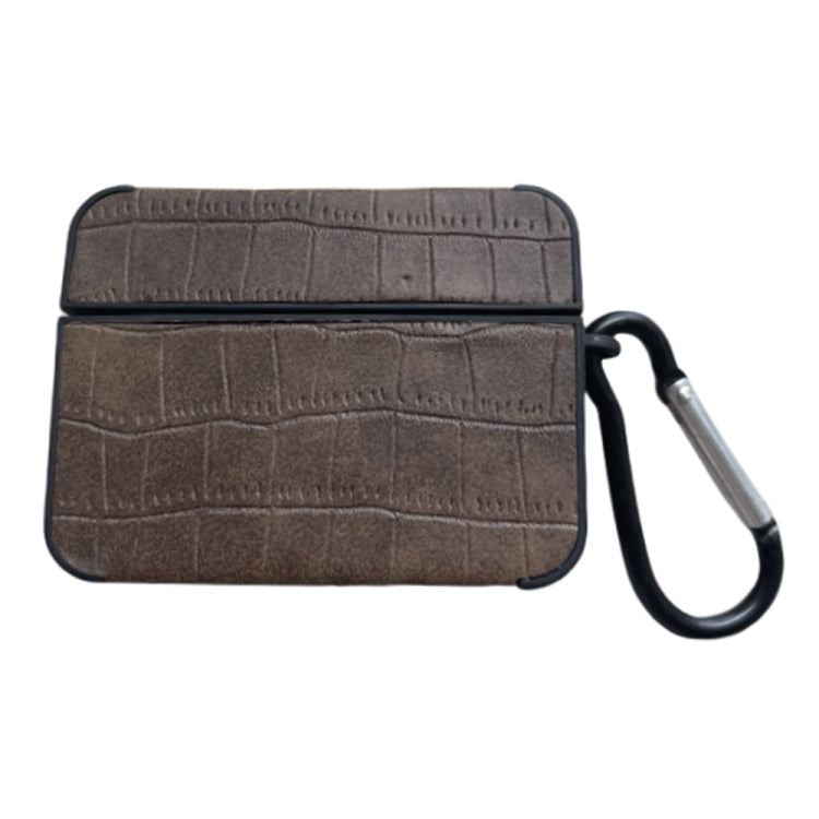 Crocodile Pattern Square Leather Earphone Case, For AirPods 4, For AirPods Pro 2, For AirPods 3
