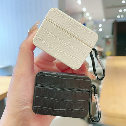 Crocodile Pattern Square Leather Earphone Case, For AirPods 4, For AirPods Pro 2, For AirPods 3