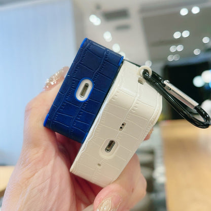 Crocodile Pattern Square Leather Earphone Case, For AirPods Pro, For AirPods 1 / 2