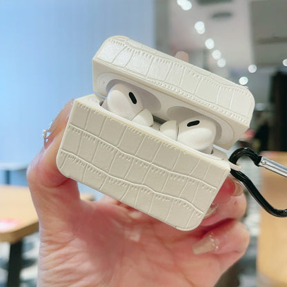 Crocodile Pattern Square Leather Earphone Case, For AirPods 4, For AirPods Pro 2, For AirPods 3