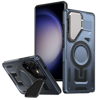 Shield Frame Holder MagSafe Phone Case, For Samsung Galaxy S23 FE 5G, For Samsung Galaxy S23 Ultra 5G, For Samsung Galaxy S23+ 5G