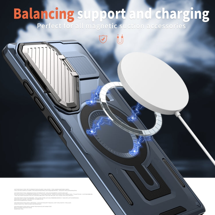 Shield Frame Holder MagSafe Phone Case, For Samsung Galaxy S23 FE 5G, For Samsung Galaxy S23 Ultra 5G, For Samsung Galaxy S23+ 5G