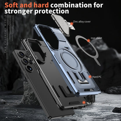 Shield Frame Holder MagSafe Phone Case, For Samsung Galaxy S23 FE 5G, For Samsung Galaxy S23 Ultra 5G, For Samsung Galaxy S23+ 5G