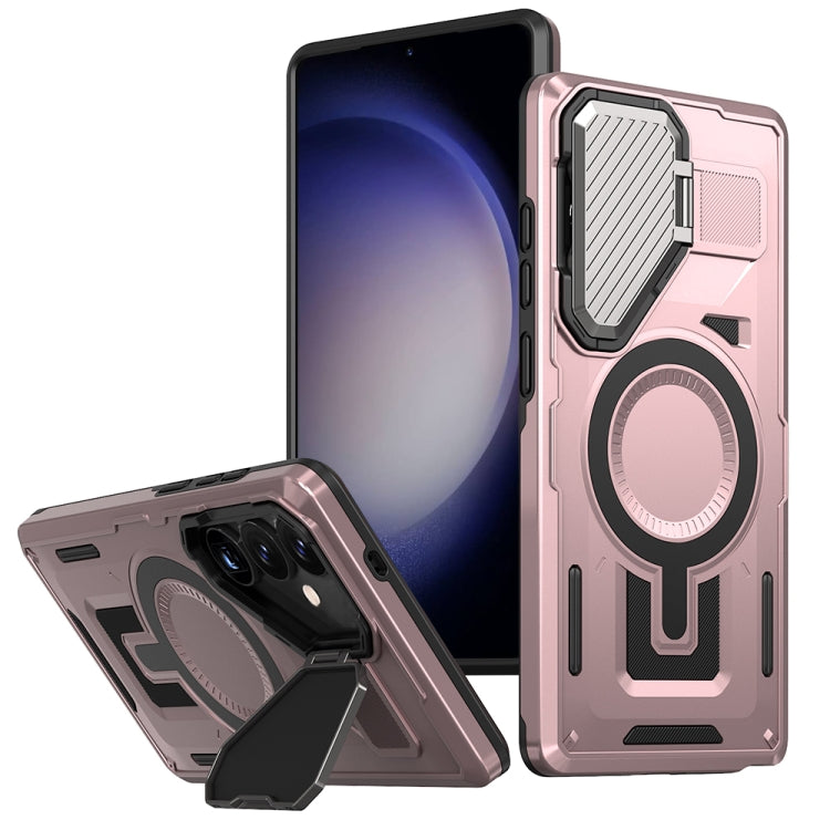 Shield Frame Holder MagSafe Phone Case, For Samsung Galaxy S23 FE 5G, For Samsung Galaxy S23 Ultra 5G, For Samsung Galaxy S23+ 5G