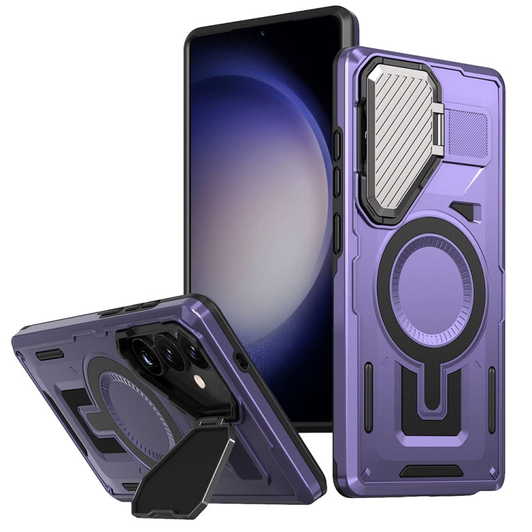 Shield Frame Holder MagSafe Phone Case, For Samsung Galaxy S23 FE 5G, For Samsung Galaxy S23 Ultra 5G, For Samsung Galaxy S23+ 5G