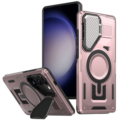 Shield Frame Holder MagSafe Phone Case, For Samsung Galaxy S23 FE 5G, For Samsung Galaxy S23 Ultra 5G, For Samsung Galaxy S23+ 5G