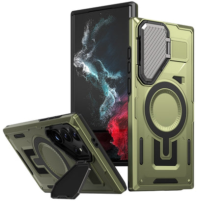 Shield Frame Holder MagSafe Phone Case, For Samsung Galaxy S23 5G, For Samsung Galaxy S22 Ultra 5G