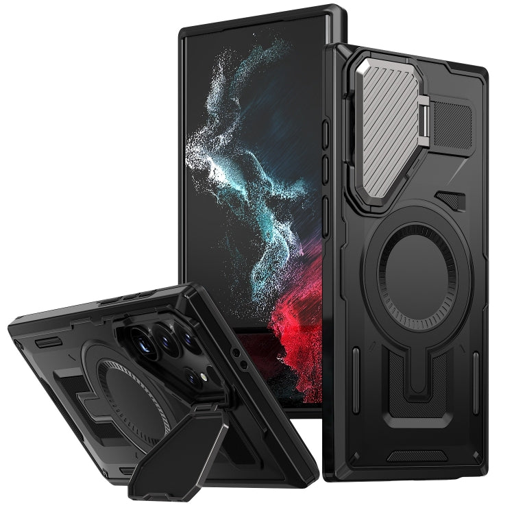 Shield Frame Holder MagSafe Phone Case, For Samsung Galaxy S23 5G, For Samsung Galaxy S22 Ultra 5G