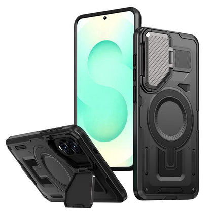 Shield Frame Holder MagSafe Phone Case, For Samsung Galaxy S26 Ultra 5G, For Samsung Galaxy S25 Edge 5G, For Samsung Galaxy S25 5G