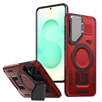 Shield Frame Holder MagSafe Phone Case, For Samsung Galaxy S26 Ultra 5G, For Samsung Galaxy S25 Edge 5G, For Samsung Galaxy S25 5G