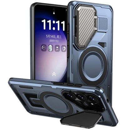 Shield Frame Holder MagSafe Phone Case, For Samsung Galaxy S26 Ultra 5G, For Samsung Galaxy S25 Edge 5G, For Samsung Galaxy S25 5G