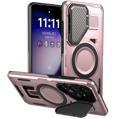 Shield Frame Holder MagSafe Phone Case, For Samsung Galaxy S26 Ultra 5G, For Samsung Galaxy S25 Edge 5G, For Samsung Galaxy S25 5G