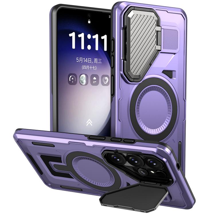 Shield Frame Holder MagSafe Phone Case, For Samsung Galaxy S26 Ultra 5G, For Samsung Galaxy S25 Edge 5G, For Samsung Galaxy S25 5G