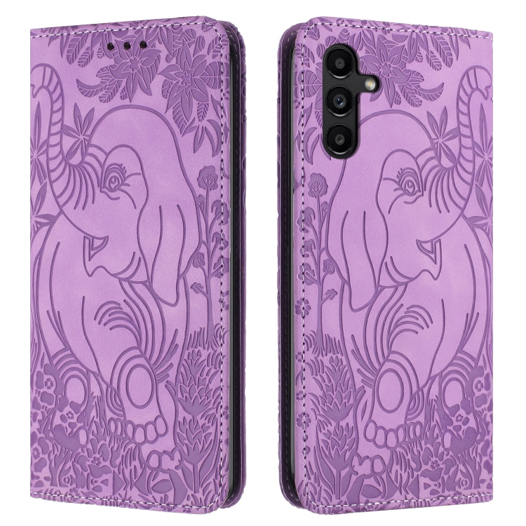 Retro Elephant Embossed Leather Phone Case, For Samsung Galaxy S25 5G, For Samsung Galaxy S25+ 5G, For Samsung Galaxy S25 Ultra 5G, For Samsung Galaxy S24 FE 5G