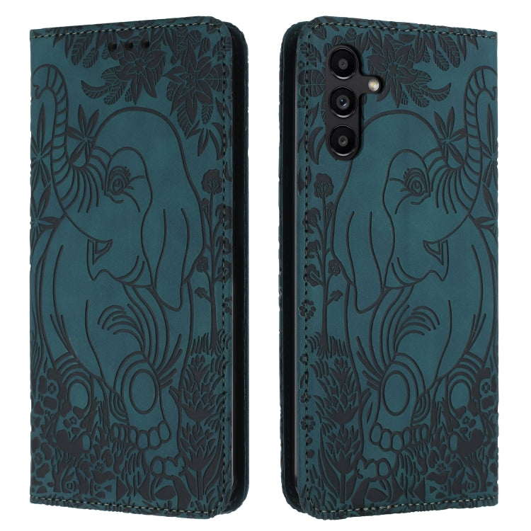 Retro Elephant Embossed Leather Phone Case, For Samsung Galaxy S25 5G, For Samsung Galaxy S25+ 5G, For Samsung Galaxy S25 Ultra 5G, For Samsung Galaxy S24 FE 5G