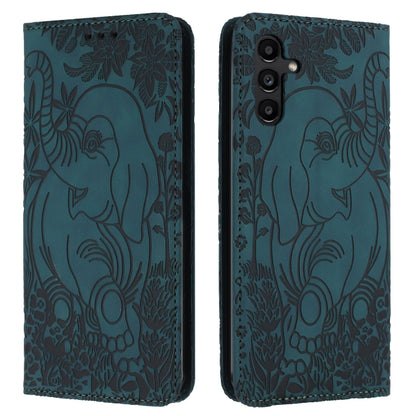 Retro Elephant Embossed Leather Phone Case, For Samsung Galaxy S25 5G, For Samsung Galaxy S25+ 5G, For Samsung Galaxy S25 Ultra 5G, For Samsung Galaxy S24 FE 5G