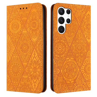 Ethnic Embossed Adsorption Leather Phone Case, For Samsung Galaxy S25 FE 5G, For Samsung Galaxy S25 5G, For Samsung Galaxy S25+ 5G, For Samsung Galaxy S25 Ultra 5G