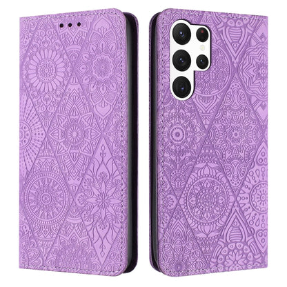 Ethnic Embossed Adsorption Leather Phone Case, For Samsung Galaxy S25 FE 5G, For Samsung Galaxy S25 5G, For Samsung Galaxy S25+ 5G, For Samsung Galaxy S25 Ultra 5G