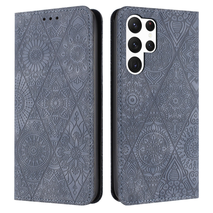 Ethnic Embossed Adsorption Leather Phone Case, For Samsung Galaxy S25 FE 5G, For Samsung Galaxy S25 5G, For Samsung Galaxy S25+ 5G, For Samsung Galaxy S25 Ultra 5G