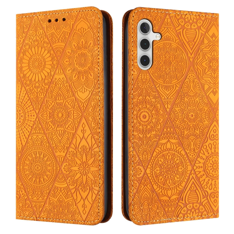 Ethnic Embossed Adsorption Leather Phone Case, For Samsung Galaxy S25 FE 5G, For Samsung Galaxy S25 5G, For Samsung Galaxy S25+ 5G, For Samsung Galaxy S25 Ultra 5G
