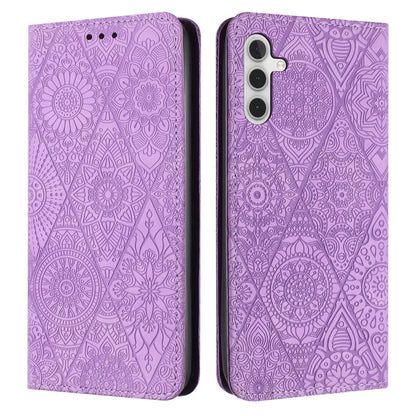 Ethnic Embossed Adsorption Leather Phone Case, For Samsung Galaxy S25 FE 5G, For Samsung Galaxy S25 5G, For Samsung Galaxy S25+ 5G, For Samsung Galaxy S25 Ultra 5G