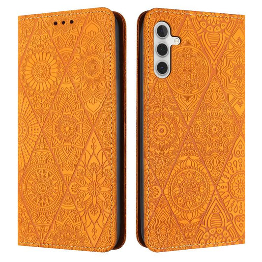 Ethnic Embossed Adsorption Leather Phone Case, For Samsung Galaxy S25 FE 5G, For Samsung Galaxy S25 5G, For Samsung Galaxy S25+ 5G, For Samsung Galaxy S25 Ultra 5G