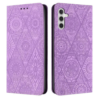 Ethnic Embossed Adsorption Leather Phone Case, For Samsung Galaxy S25 FE 5G, For Samsung Galaxy S25 5G, For Samsung Galaxy S25+ 5G, For Samsung Galaxy S25 Ultra 5G