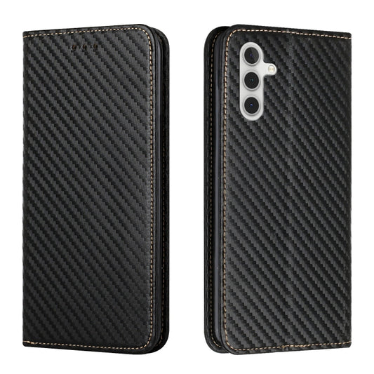 Carbon Fiber Texture Magnetic Flip Leather Phone Case, For Samsung Galaxy S25 5G, For Samsung Galaxy S25+ 5G, For Samsung Galaxy S25 Ultra 5G, For Samsung Galaxy S24 FE 5G
