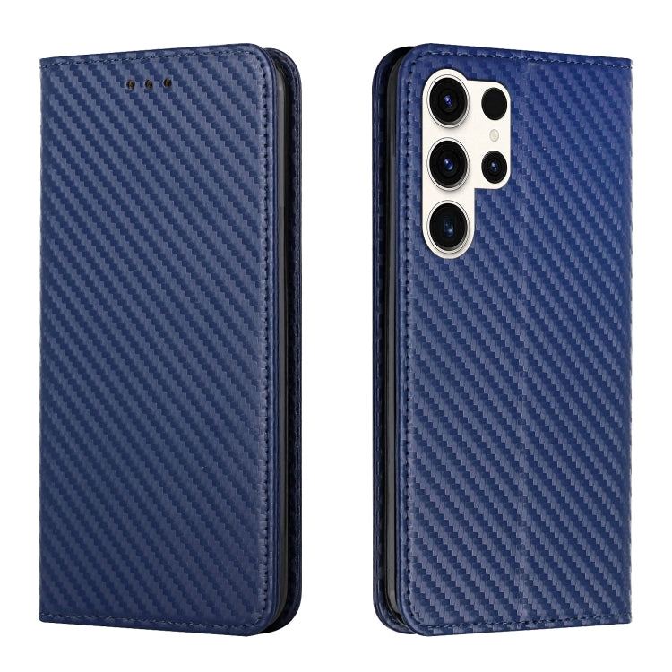 Carbon Fiber Texture Magnetic Flip Leather Phone Case, For Samsung Galaxy S25 5G, For Samsung Galaxy S25+ 5G, For Samsung Galaxy S25 Ultra 5G, For Samsung Galaxy S24 FE 5G