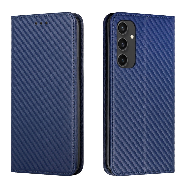 Carbon Fiber Texture Magnetic Flip Leather Phone Case, For Samsung Galaxy S25 5G, For Samsung Galaxy S25+ 5G, For Samsung Galaxy S25 Ultra 5G, For Samsung Galaxy S24 FE 5G
