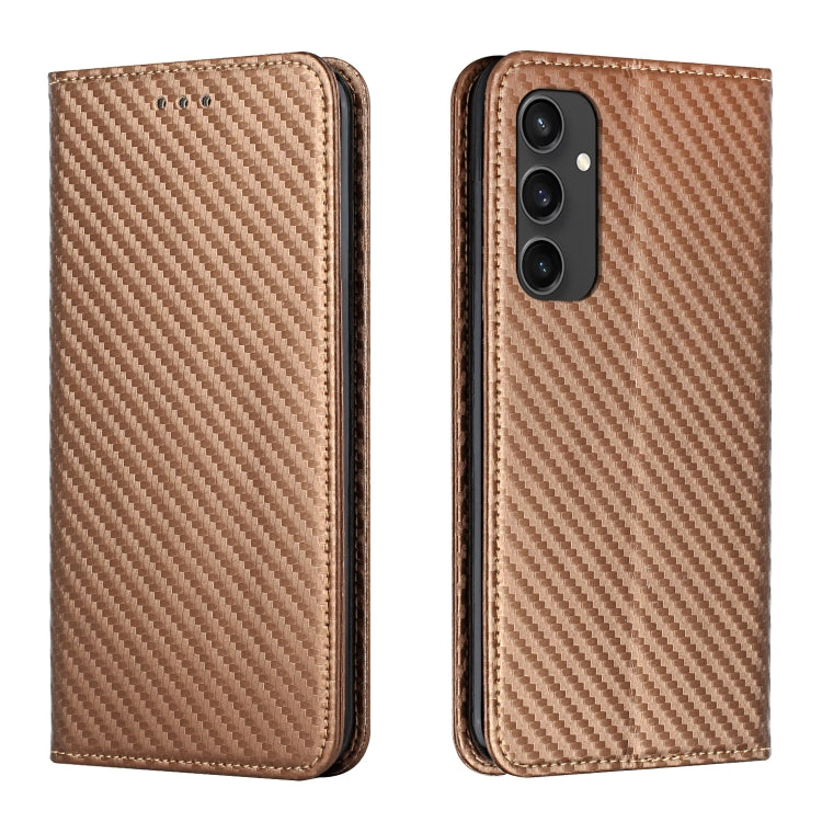 Carbon Fiber Texture Magnetic Flip Leather Phone Case, For Samsung Galaxy S25 5G, For Samsung Galaxy S25+ 5G, For Samsung Galaxy S25 Ultra 5G, For Samsung Galaxy S24 FE 5G