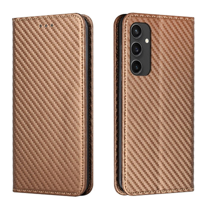 Carbon Fiber Texture Magnetic Flip Leather Phone Case, For Samsung Galaxy S25 5G, For Samsung Galaxy S25+ 5G, For Samsung Galaxy S25 Ultra 5G, For Samsung Galaxy S24 FE 5G