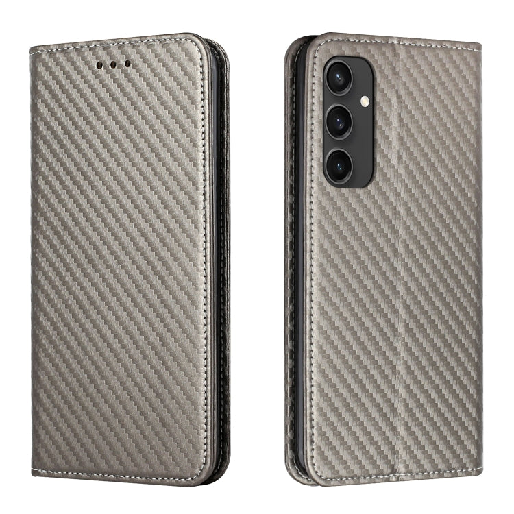 Carbon Fiber Texture Magnetic Flip Leather Phone Case, For Samsung Galaxy S25 5G, For Samsung Galaxy S25+ 5G, For Samsung Galaxy S25 Ultra 5G, For Samsung Galaxy S24 FE 5G