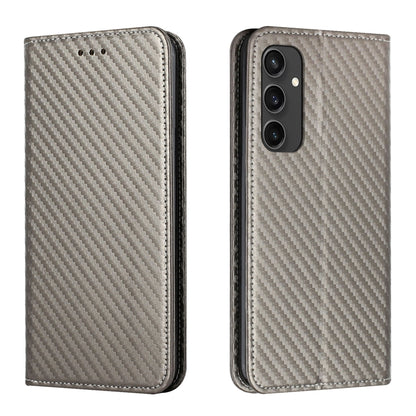 Carbon Fiber Texture Magnetic Flip Leather Phone Case, For Samsung Galaxy S25 5G, For Samsung Galaxy S25+ 5G, For Samsung Galaxy S25 Ultra 5G, For Samsung Galaxy S24 FE 5G