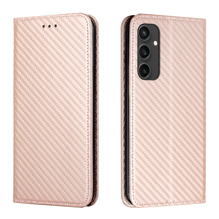 Carbon Fiber Texture Magnetic Flip Leather Phone Case, For Samsung Galaxy S25 5G, For Samsung Galaxy S25+ 5G, For Samsung Galaxy S25 Ultra 5G, For Samsung Galaxy S24 FE 5G
