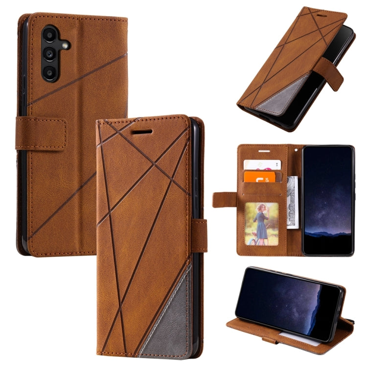 Skin Feel Splicing Leather Phone Case, For Samsung Galaxy S25 Edge 5G, For Samsung Galaxy S25 5G, For Samsung Galaxy S25+ 5G, For Samsung Galaxy S25 Ultra 5G