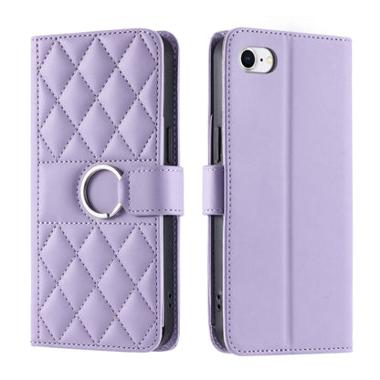 Ring Buckle Rhombic Leather Phone Case, For iPhone 14 Pro Max, For iPhone 7 / 8 / SE 2022, For iPhone 13 Pro Max, For iPhone 13 Pro