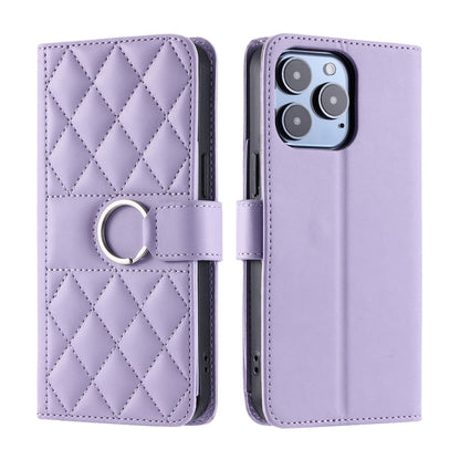 Ring Buckle Rhombic Leather Phone Case, For iPhone 14 Pro Max, For iPhone 7 / 8 / SE 2022, For iPhone 13 Pro Max, For iPhone 13 Pro