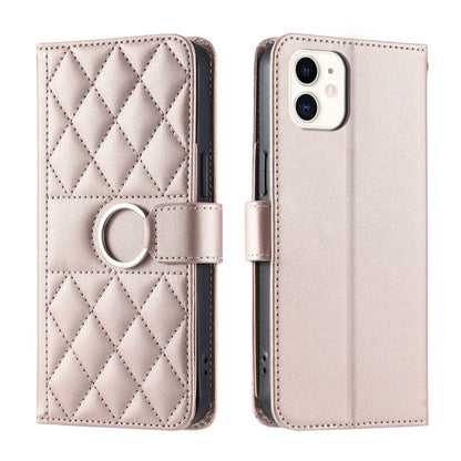 Ring Buckle Rhombic Leather Phone Case, For iPhone 13 mini, For iPhone 12 / 12 Pro, For iPhone 12 Pro Max, For iPhone 12 mini