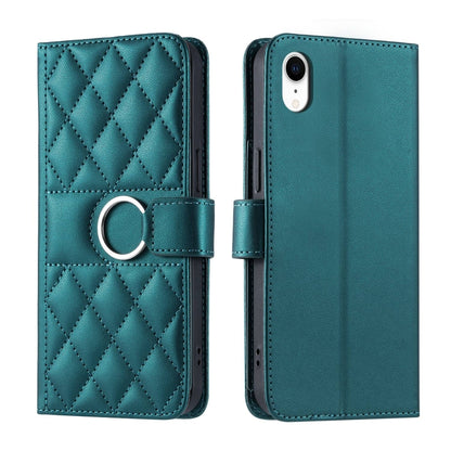 Ring Buckle Rhombic Leather Phone Case, For iPhone XR, For iPhone XS Max, For iPhone 7 Plus / 8 Plus