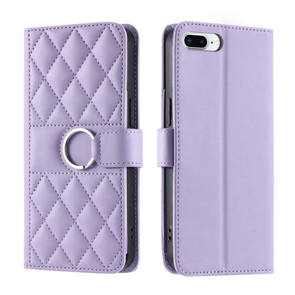 Ring Buckle Rhombic Leather Phone Case, For iPhone XR, For iPhone XS Max, For iPhone 7 Plus / 8 Plus