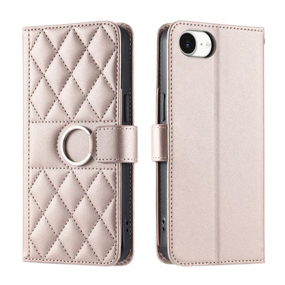 Ring Buckle Rhombic Leather Phone Case, For iPhone 18 Pro, For iPhone 18 Pro Max, For iPhone 17e / 16e, For iPhone 17 Pro Max