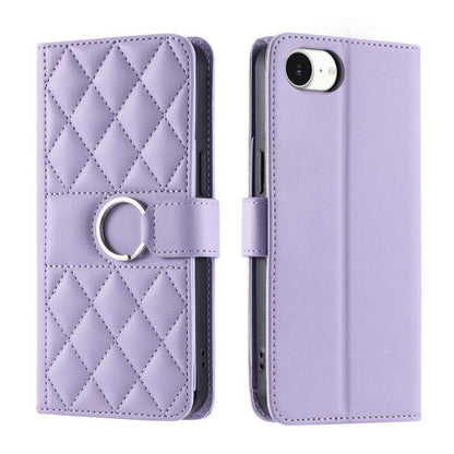 Ring Buckle Rhombic Leather Phone Case, For iPhone 18 Pro, For iPhone 18 Pro Max, For iPhone 17e / 16e, For iPhone 17 Pro Max