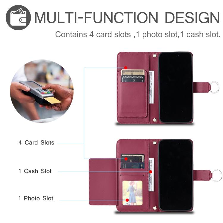 Ring Buckle Rhombic Leather Phone Case, For iPhone 18 Pro, For iPhone 18 Pro Max, For iPhone 17 Pro Max, For iPhone 17 Pro