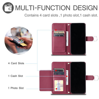 Ring Buckle Rhombic Leather Phone Case, For iPhone 18 Pro, For iPhone 18 Pro Max, For iPhone 17 Pro Max, For iPhone 17 Pro