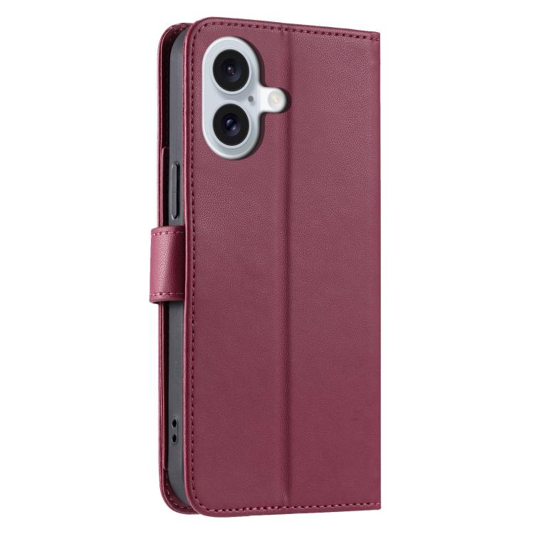 Ring Buckle Rhombic Leather Phone Case, For iPhone 17, For iPhone Air