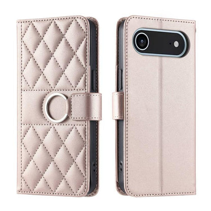 Ring Buckle Rhombic Leather Phone Case, For iPhone 17 Pro, For iPhone 17, For iPhone Air