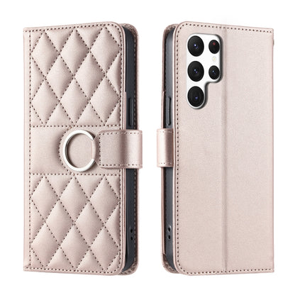 Ring Buckle Rhombic Leather Phone Case, For Samsung Galaxy S24 FE 5G, For Samsung Galaxy S24 Ultra 5G, For Samsung Galaxy S24+ 5G, For Samsung Galaxy S24 5G